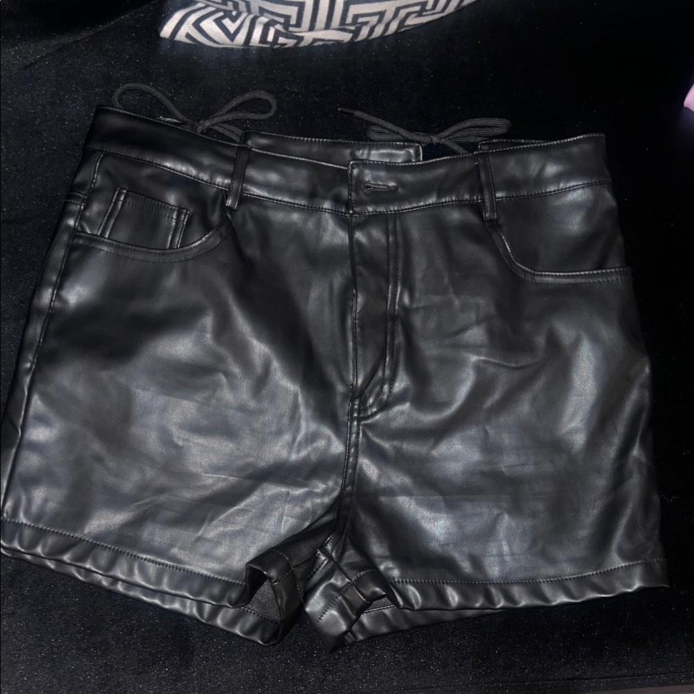 Fashion Nova Black Faux Leather Women’s Shorts